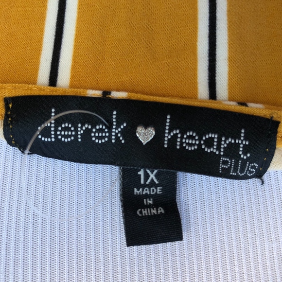 NWOT Yellow Planet Gold Striped Midi Dress - Picture 6 of 7